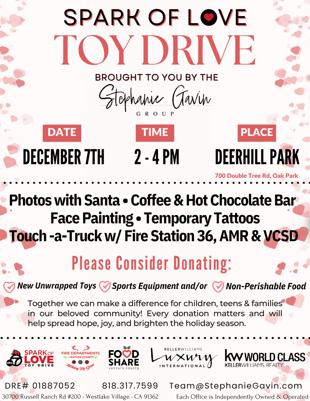 Stephanie Gavin Toy Drive flyer