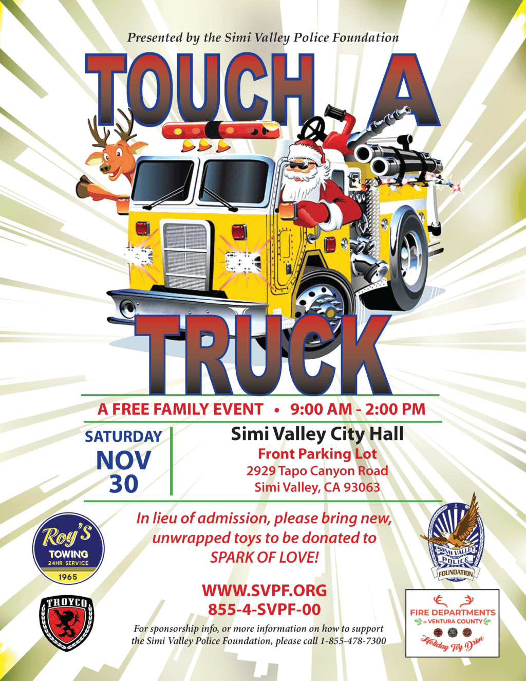 Touch a Truck Toy Drive flyer